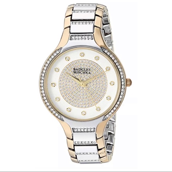 🆕New Badgley Mischka Two Tone Crystal Watch NWOT - Picture 1 of 6